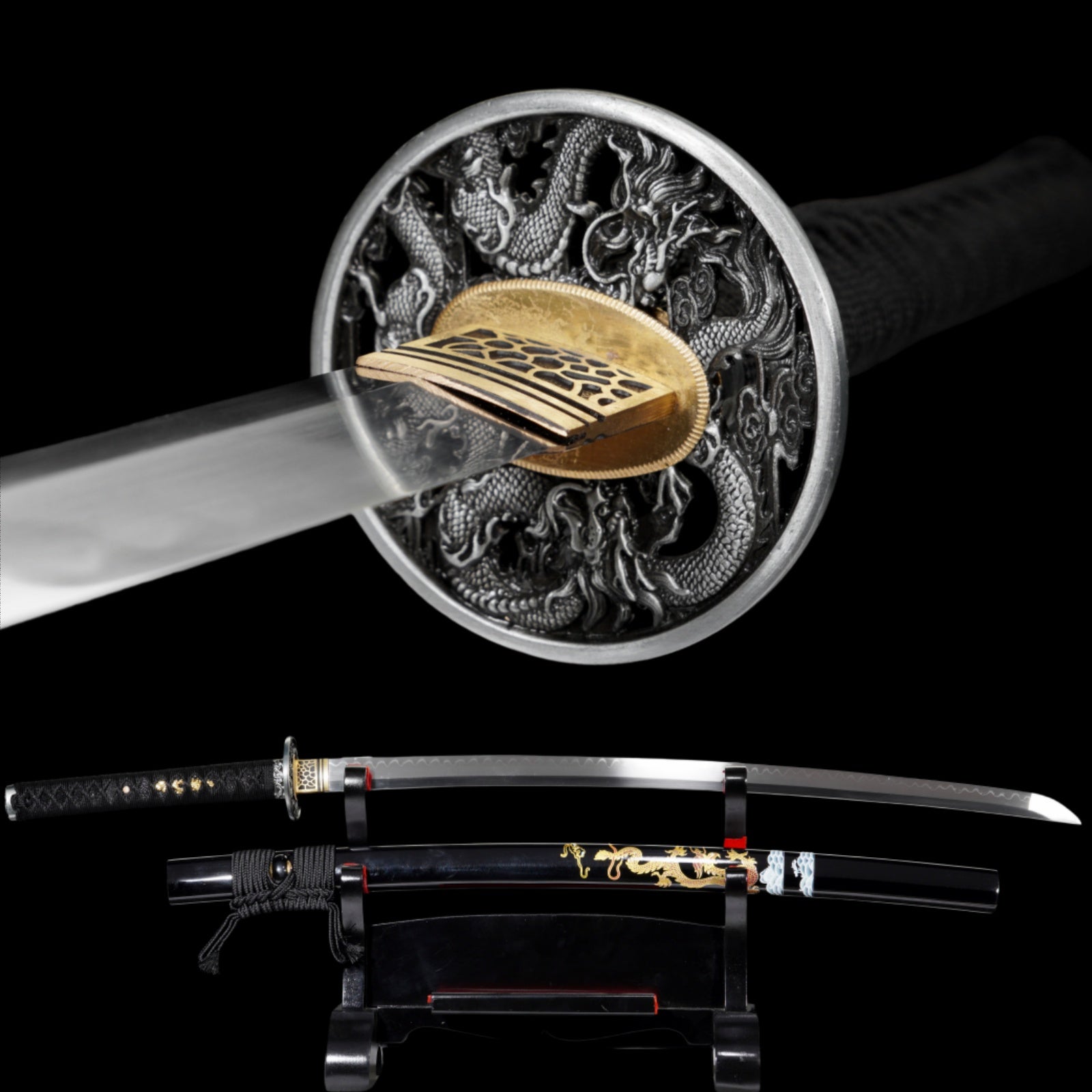 Silver Dragon Katana Kenroku